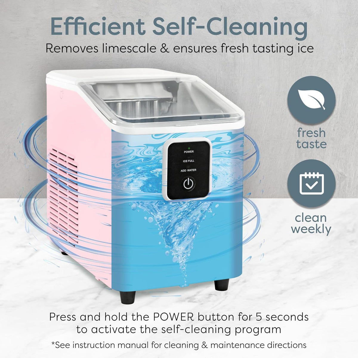 Igloo Ice Maker Countertop, Portable Ice Maker with Handle, 26lbs, Black