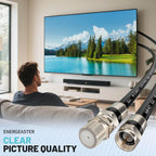 energeaster 10FT RG6 Coaxial Cable with Waterproof Rubber Boot, Black