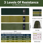 CFX Resistance Bands Set, Exercise Bands with Non-Slip Design for HIPS & Glutes, 3 Levels Workout Bands for Women and Men, Booty Bands for Home Fitness, Yoga, Pilates