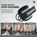 DMoose Fitness Ankle Strap for Cable Machine - One Size Fit with Premium Padding Cuffs - Cable Kickback Ankle Straps - Gym Attachments & Lower Body Exercises