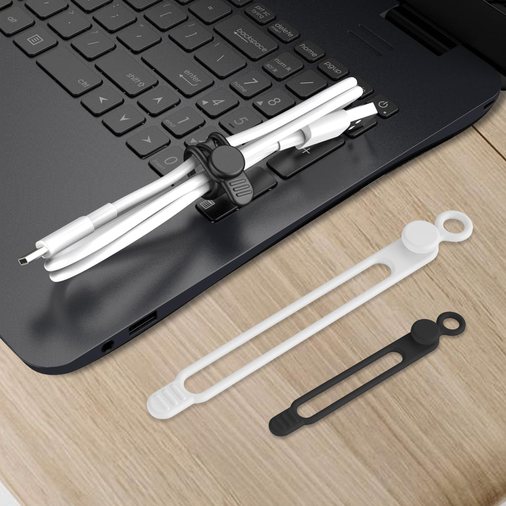 24Pcs Silicone Cable Ties, Cord Organizer Cable Management-Multi