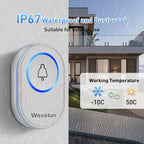 Wireless Doorbell, 39 Chimes, Door Bells Wireless Cordless, White