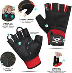 BEAST RAGE Gym Gloves Weight lifting Gloves Training Anti Slip Padded Palm Half Finger Powerlifting Workout Exercise Gloves for Men and Women