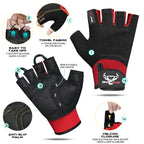 BEAST RAGE Gym Gloves Weight lifting Gloves Training Anti Slip Padded Palm Half Finger Powerlifting Workout Exercise Gloves for Men and Women