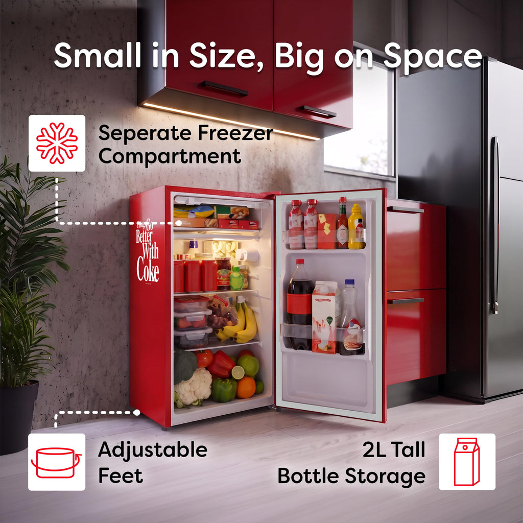 Igloo 2.6 Cu.Ft Mini Fridge with Freezer- Single Door Compact Refrigerator with Glass Shelves for Homes, Dorms & Offices- Keep Snacks, Drinks & Frozen Foods Cool with Temperature Control Fridge- White