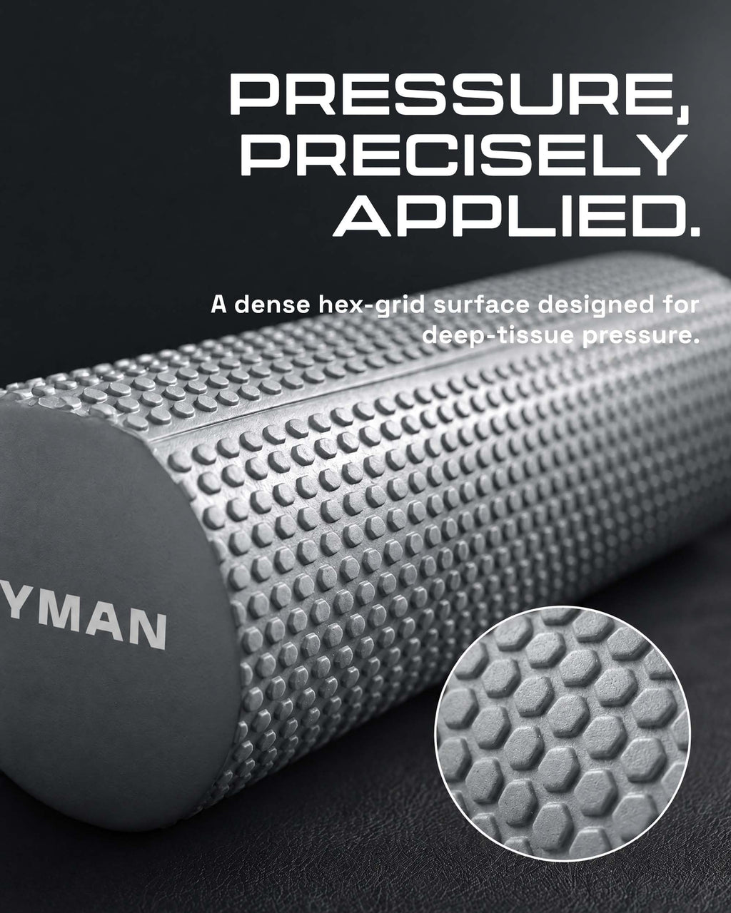 KAYMAN Sports Foam Roller, Deep Tissue Muscle Recovery, 44.5 x 15cm, Black