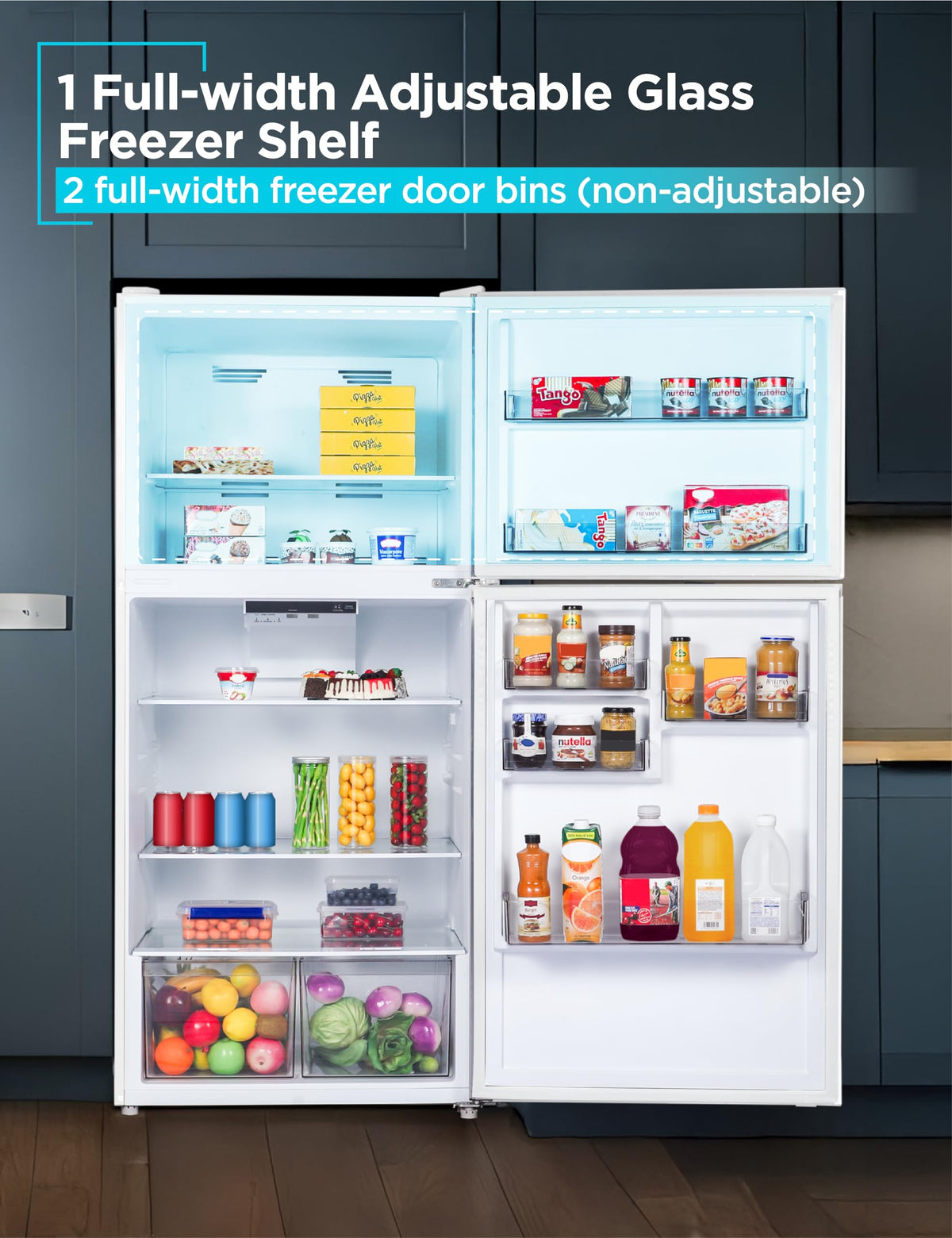BLACK+DECKER 18.1 Cu. Ft. Top Mount Refrigerator with Ice Maker, BR1810HIMB