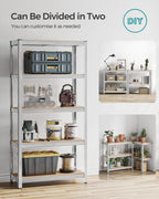 SONGMICS 5-Tier Heavy-Duty Shelving Units, Set of 2, Boltless Assembly