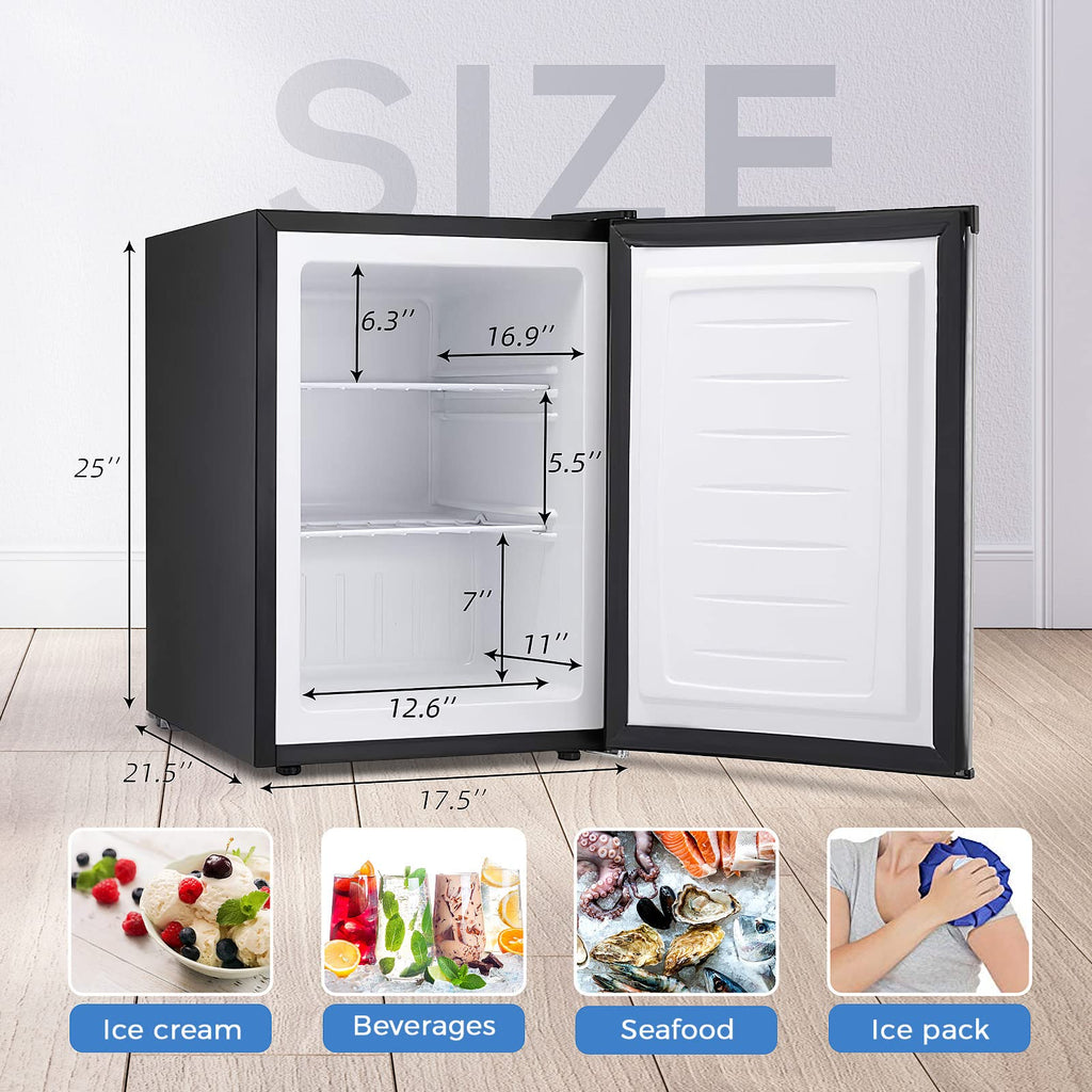 Kismile Small Freezer Upright, 3.0 Cu.ft Mini Freezer, Stainless Steel
