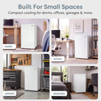 Igloo 2.6 Cu.Ft Mini Fridge with Freezer- Single Door Compact Refrigerator with Glass Shelves for Homes, Dorms & Offices- Keep Snacks, Drinks & Frozen Foods Cool with Temperature Control Fridge- White