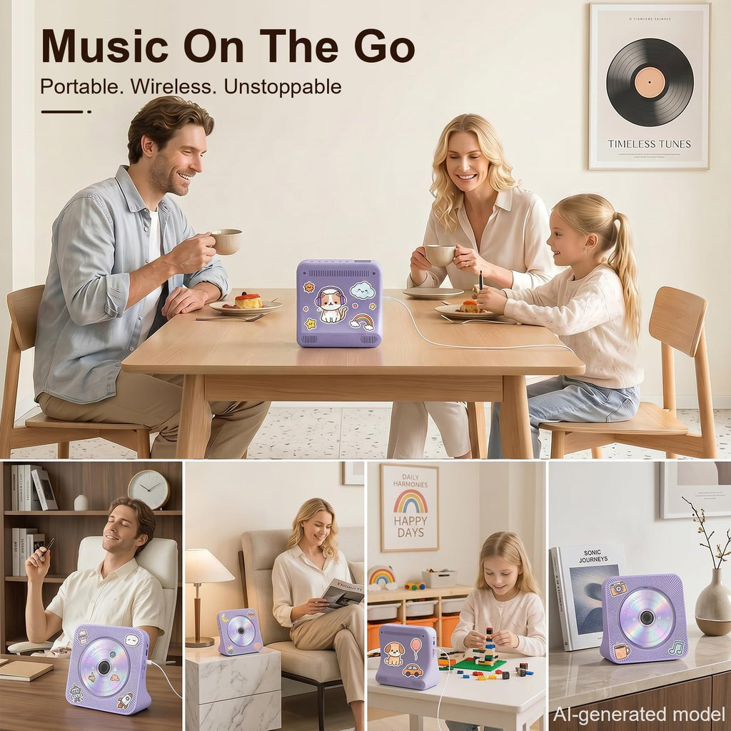 Gueray CD Player Portable Bluetooth Desktop CD Players for Home