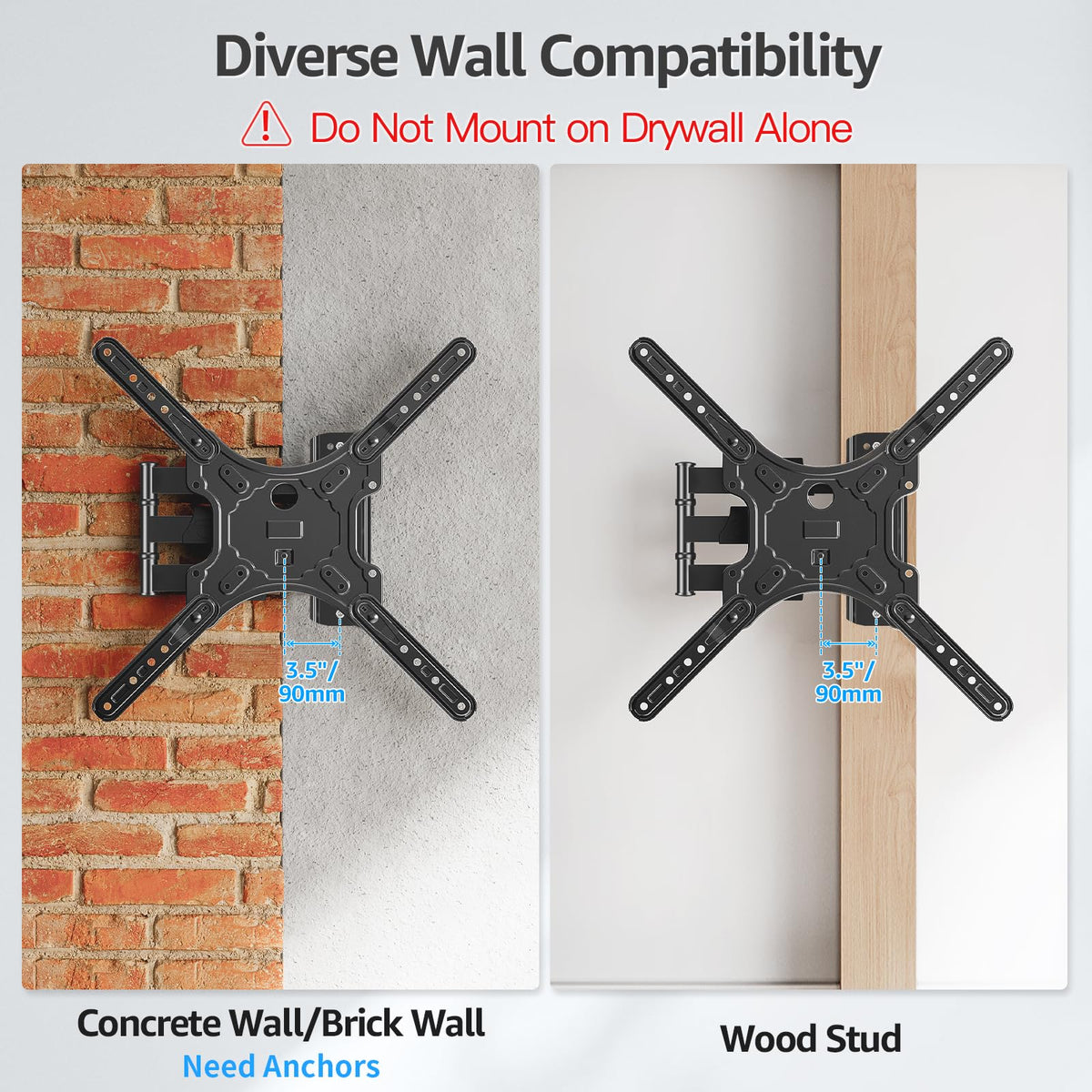 MOUNTUP 550 mm Long Arm TV Wall Bracket for 14–42 Inch TVs & Monitors