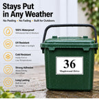 Set of 4 Personalised Wheelie Bin Stickers, Custom Bin Number Stickers with House Number and Street Name, Waterproof Labels for Rubbish and Recycling Bins, Easy Apply, 100 x 150mm (Style - Classic)