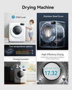 1.5 Cu. Ft. Protable Clothes Dryers with LED Control