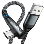 ZKAPOR USB C Cable 1M, USB C Charger Cable Right Angle Fast Charging USB C
