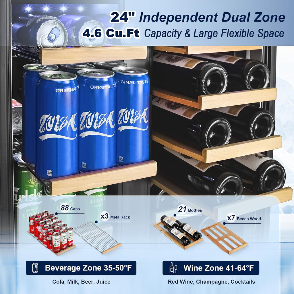 Mini Beverage Refrigerator Cooler -Small Beverage Fridge 1.4cu.ft