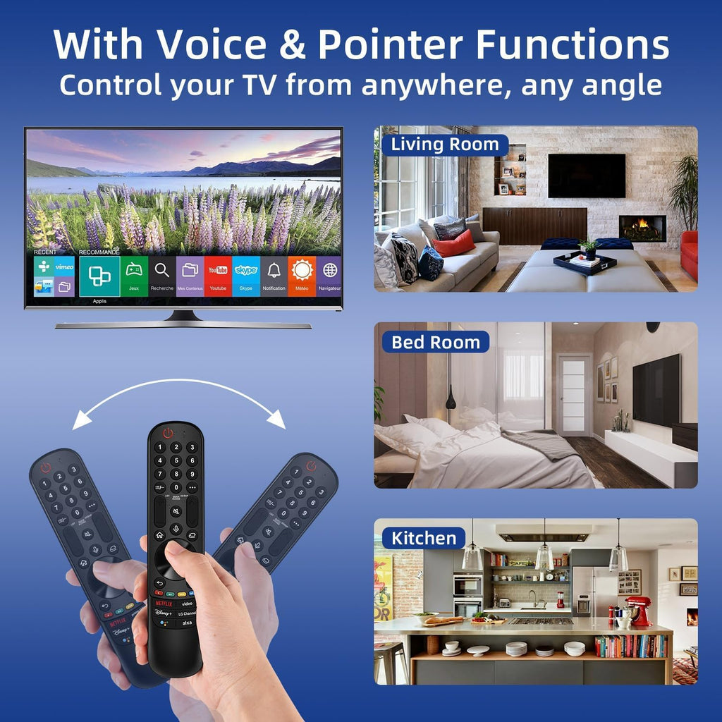 Replacement for Samsung TV Remote, for All 2019-2026 Samsung Remote Control for Smart TV with Voice Control. 2-Year Full Warranty.