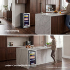 Yeego Beverage Refrigerator - 24 inch 180 Cans Beer Cooler with Glass Door