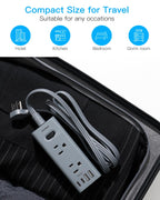 One Beat 10Ft Extension Cord with Multiple Outlets,Flat Plug Power Strip