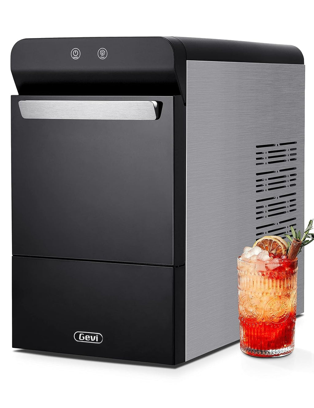 Gevi V2.0 Nugget Ice Maker Countertop,38lbs/Day,Black