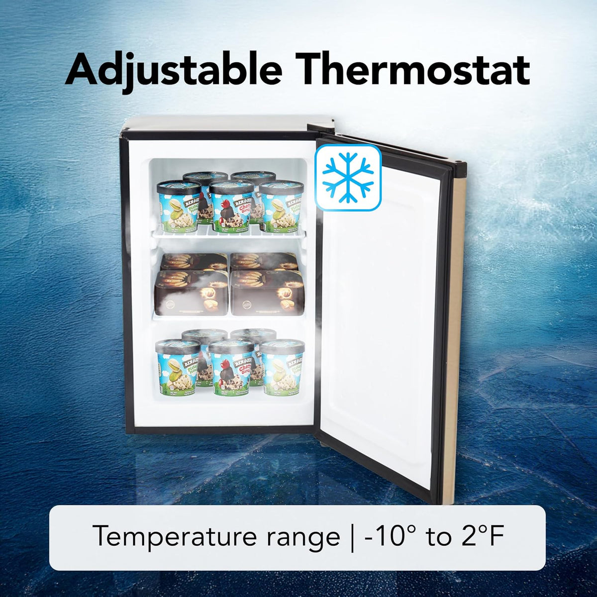Whynter Upright Mini Freezer, 3.1 Cu Ft, Silver, CUF-301SS