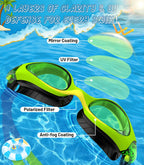 Kids Swimming Goggles for Boys & Girls Aged 6-14, Anti-Fog