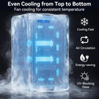 2.5 Cu.Ft Beverage Fridge, Glass Door Mini Fridge, Silver, 96 Can