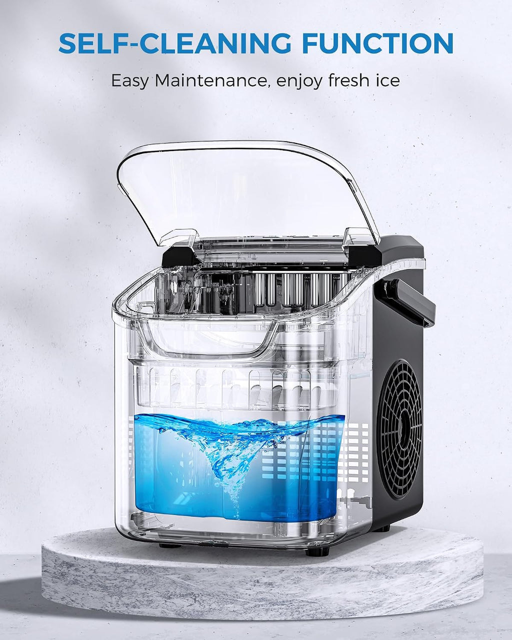 COWSAR Nugget Countertop Ice Maker, Automatic Ice Dispenser, 33 lbs/Day Chewable Pellet Ice Machine with Self-Cleaning & Measured Dispensing, Portable Ice Maker for Home, Kitchen, Office