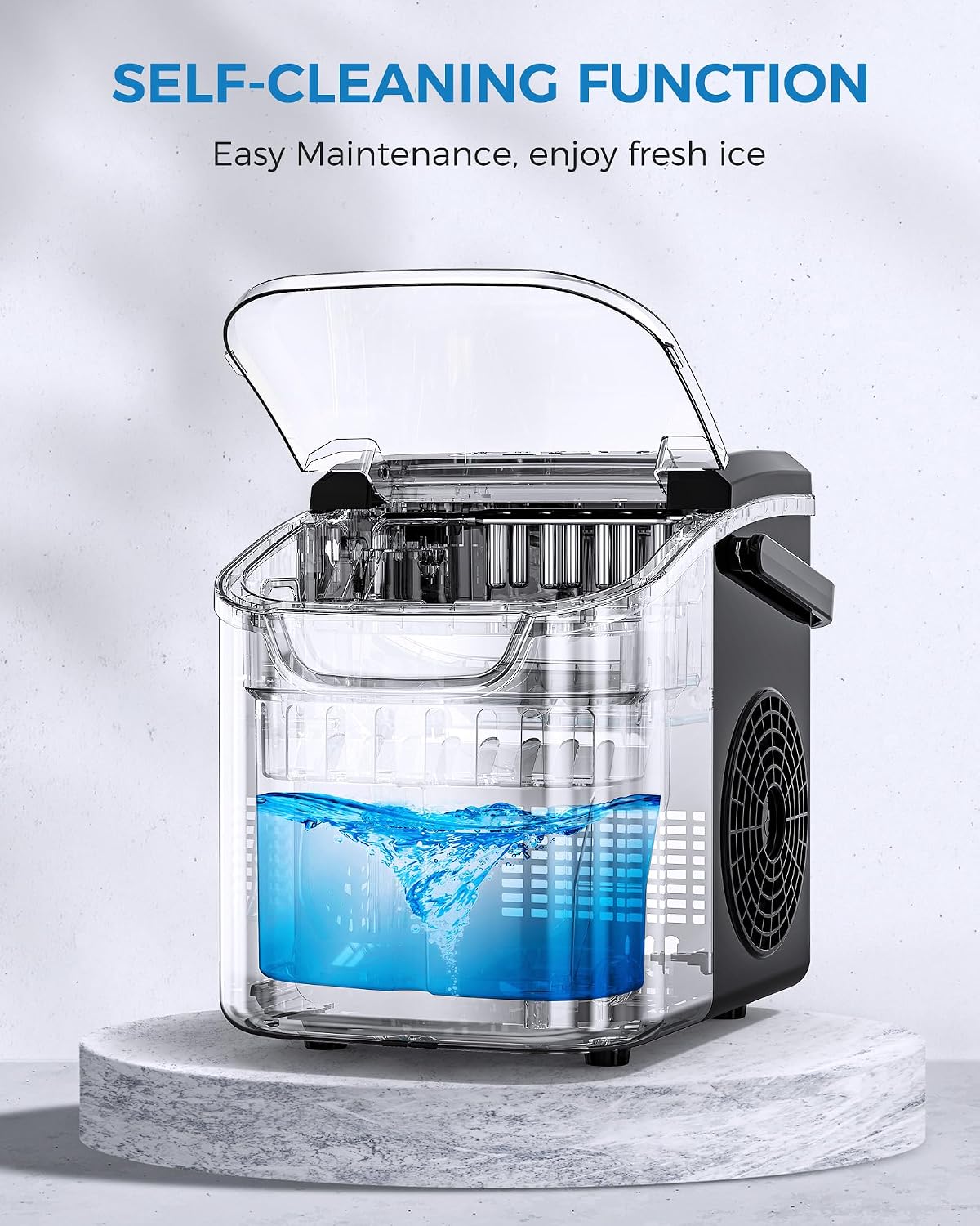 COWSAR Nugget Countertop Ice Maker, Automatic Ice Dispenser, 33 lbs/Day Chewable Pellet Ice Machine with Self-Cleaning & Measured Dispensing, Portable Ice Maker for Home, Kitchen, Office