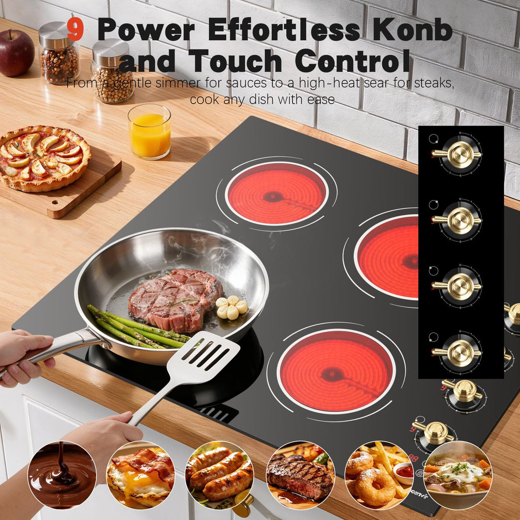 2 Burner Electric Cooktop 110V, 2000W Shard Power
