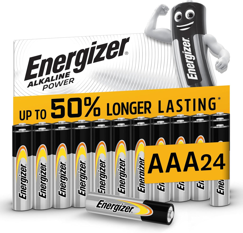 Energizer Alkaline Power - AAA Batteries (24 Pack) Up To 50% Longer Lasting