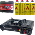 Easy Shopping Portable Camping Gas Cooker Stove Single Burner With 4 Canaister BBQ Caravan Outdoor Party Stove comes with Carry Case