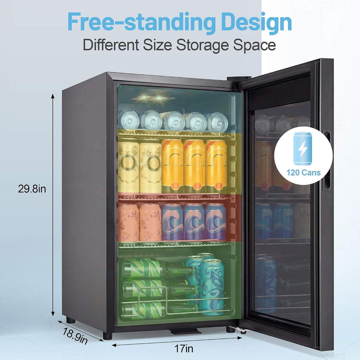 Mini Beverage Refrigerator Cooler -Small Beverage Fridge 1.4cu.ft