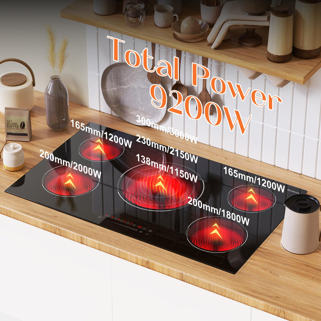 2 Burner Electric Cooktop 110V, 2000W, 24" Countertop & Built-in