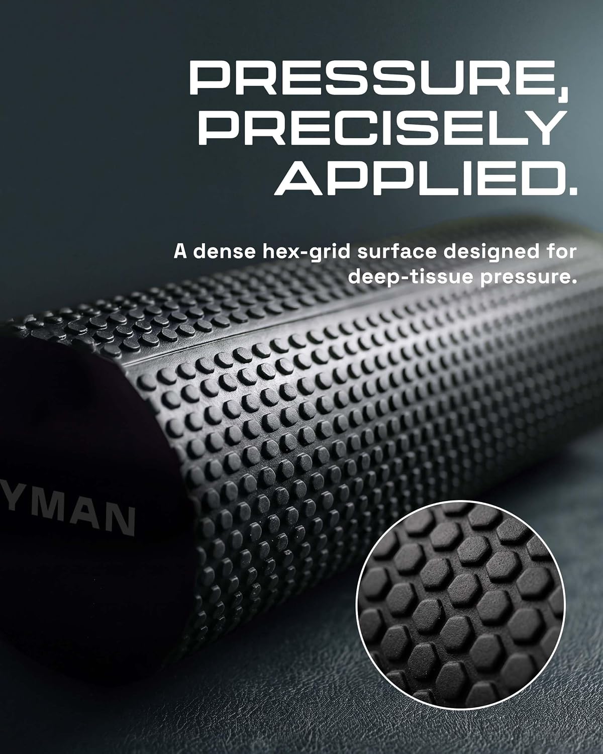 KAYMAN Sports Foam Roller, Deep Tissue Muscle Recovery, 44.5 x 15cm, Black