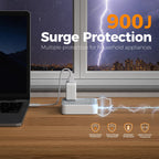 TESSAN PD 20W Surge Protector Extension Cord 5Ft, Flat Plug Power Strip