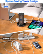 Power Strip Tower, kakyanill PD 65W Charging Station 9 AC Outlets 8 USB