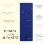 Yogii Yoga Mat - Non-Slip 6mm Thick TPE & Travel-friendly Yoga Mat - Perfect for Home & Gym Exercise Fitness & Pilates - With Laser Alignment Guides for Men & Women