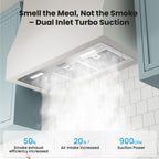 VIKIO HOME 30 Inch Range Hood Insert, 980 CFM, Dual-Intake, Gesture & Touch