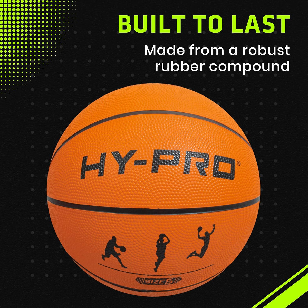 Hy-Pro Basketball Size 5 - Basketball Ball with Durable Rubber Compound