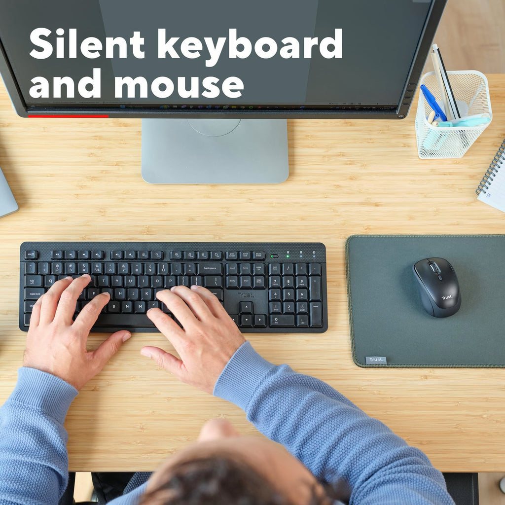 Trust Taro Wired Keyboard and Mouse Set QWERTY UK Layout, Black