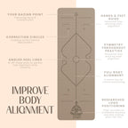 Yogii Yoga Mat - Non-Slip 6mm Thick TPE & Travel-friendly Yoga Mat - Perfect for Home & Gym Exercise Fitness & Pilates - With Laser Alignment Guides for Men & Women