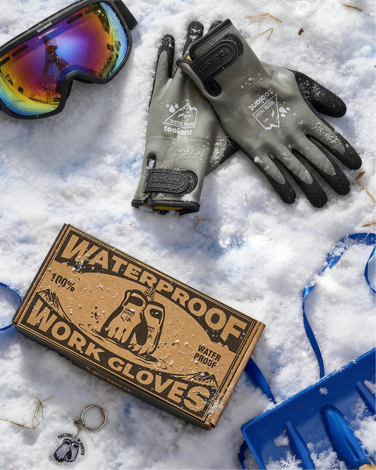 toolant 100% Waterproof Winter Work Gloves, Thermal Insulation with Grip