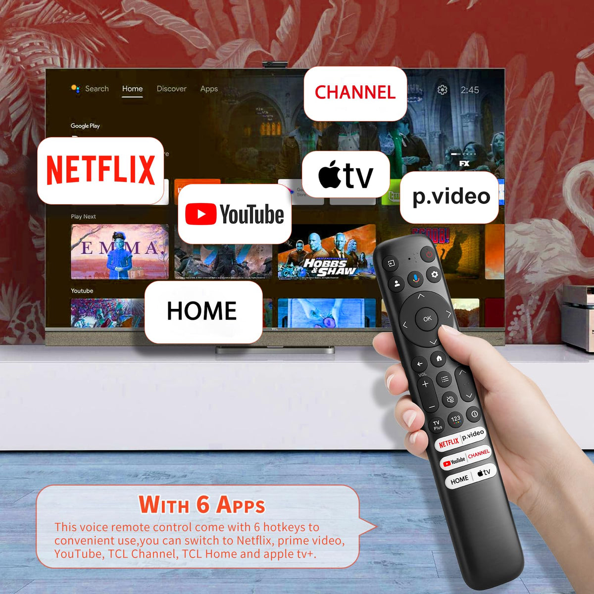 【2-Pack】 for Roku TV Remote,Replacement for TCL,ONN, Hisense Roku TVs