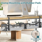 Under Desk Cable Management Tray 2 Pack, No Drill Cable Organizer With Clamp for Standing Desk, Easy to Install Cord Management System, No Damage Wire Organizer