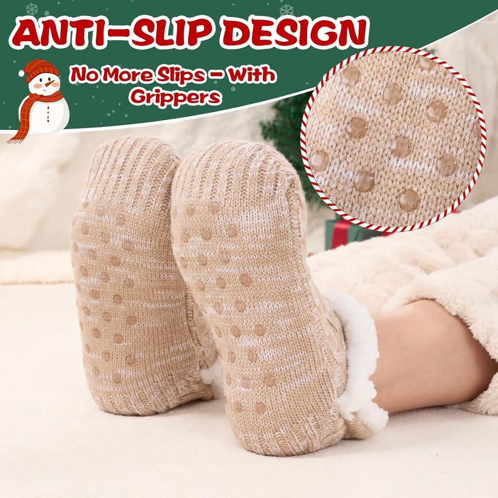Niorasen Fluffy Slipper Socks Women Men, Winter Gift for Her, UK 4-9