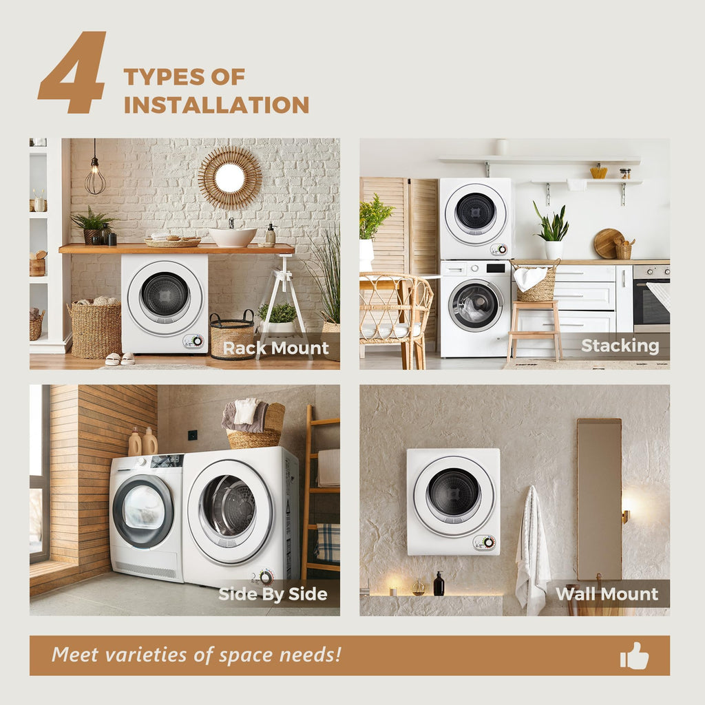 1.5 Cu. Ft. Protable Clothes Dryers with LED Control