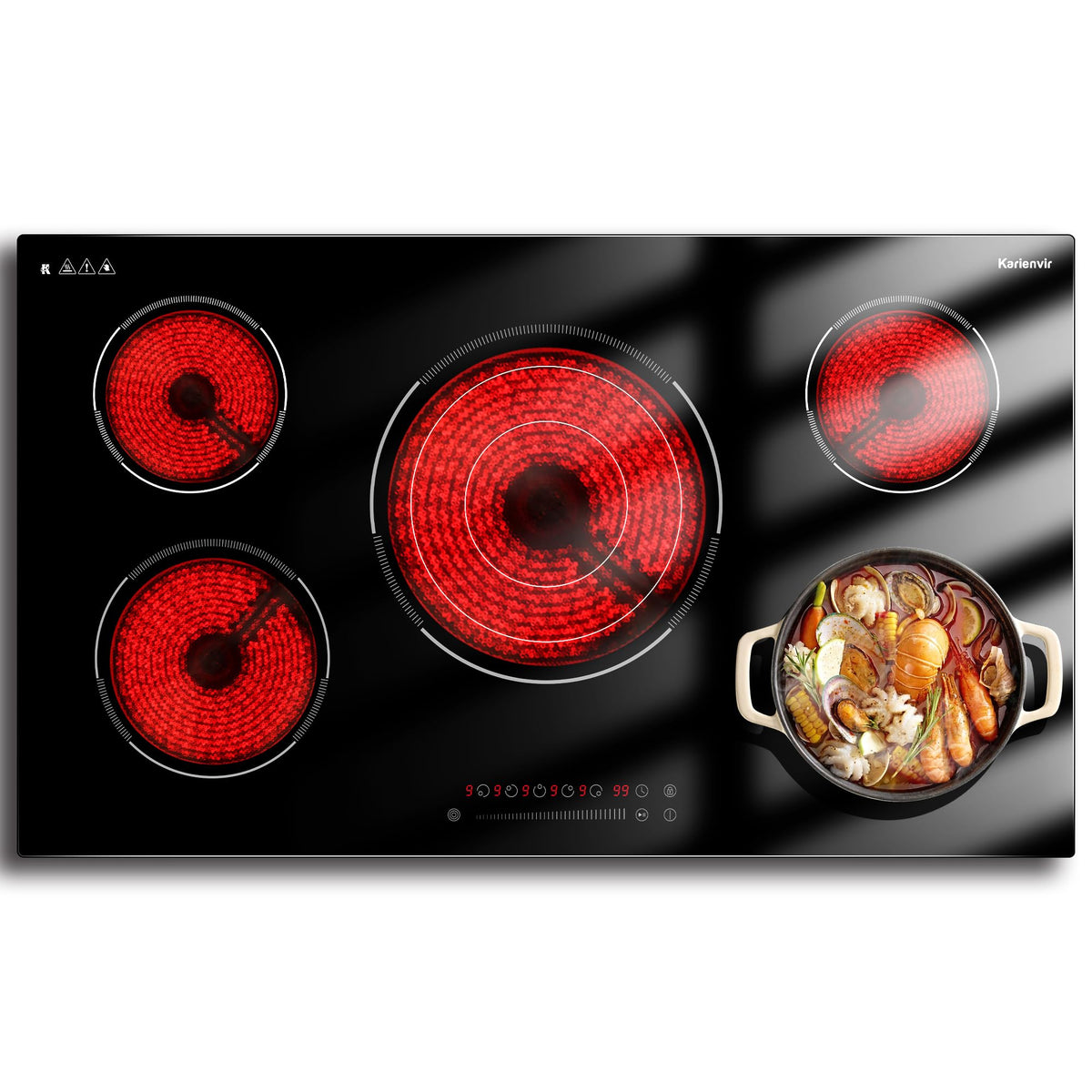 2 Burner Electric Cooktop 110V, 2000W, 24" Countertop & Built-in