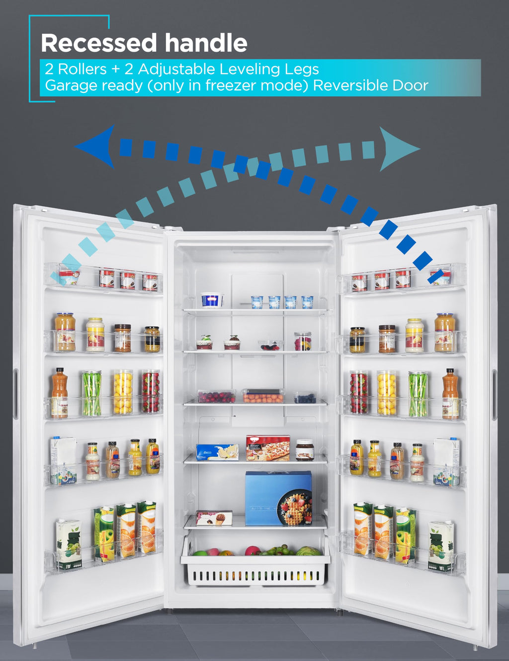 BLACK+DECKER 14 Cu. Ft. Convertible Freezer Refrigerator, Upright Freezer with Glass Shelves, ENERGY STAR rated, Frost Free, BUC1400XB, Black