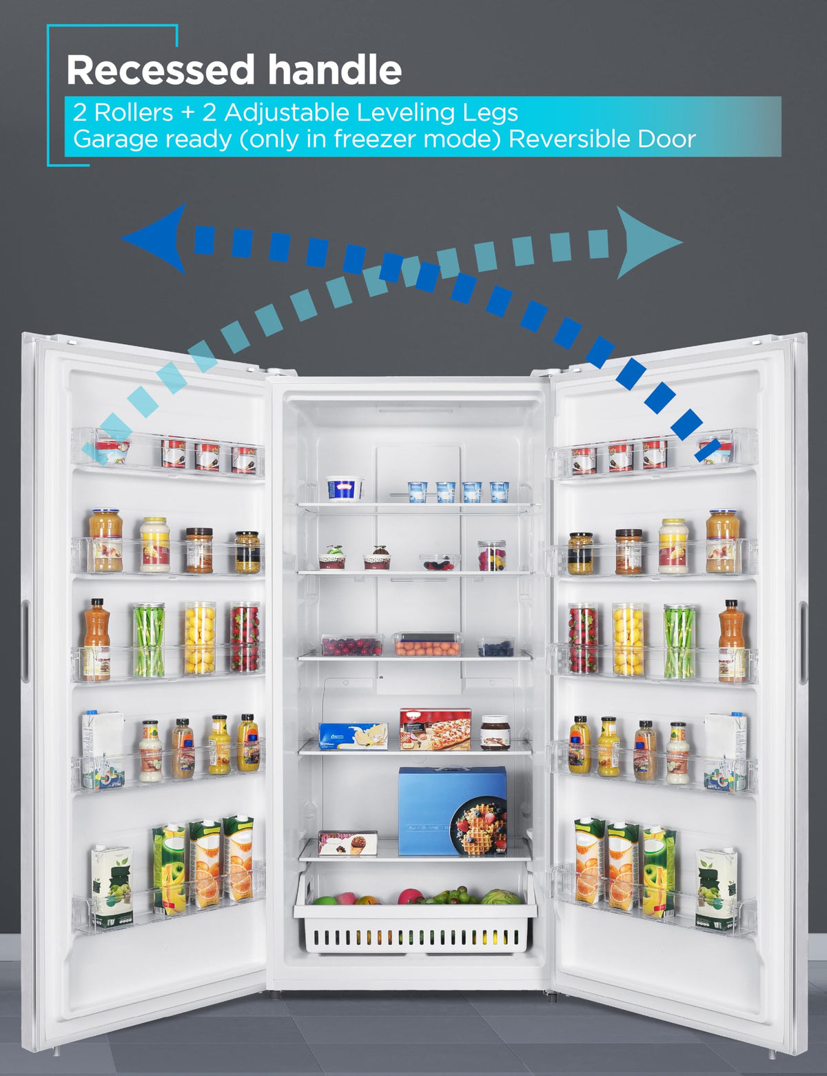 BLACK+DECKER 14 Cu. Ft. Convertible Freezer Refrigerator, Upright Freezer with Glass Shelves, ENERGY STAR rated, Frost Free, BUC1400XB, Black